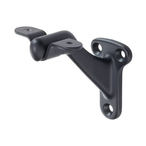 Handrail Brackets 6 Pack - Heavy Duty Stair Railing Support - Matte Black - Adjustable, Indoor/Outdoor Use - Zinc Alloy with Stainless Steel Screws
