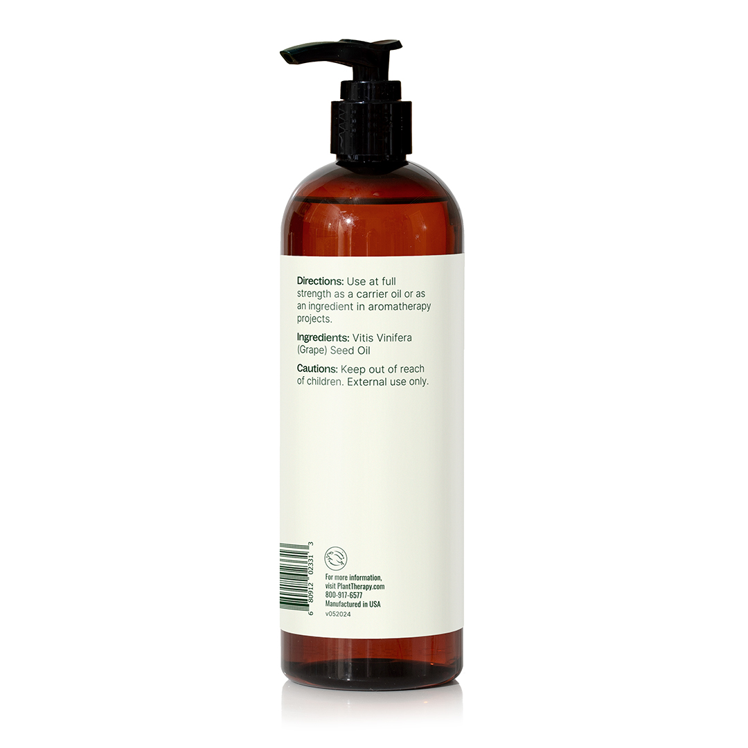Plant Therapy Grapeseed Carrier Oil 16 oz Base Oil for Aromatherapy, Essential Oil or Massage use