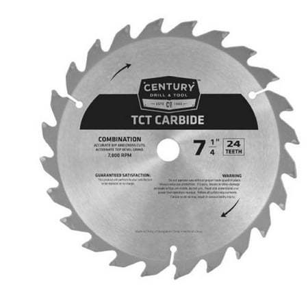 

Century Drill & Tool 9107 Circular Saw Blade - 7.25 in. x 24T Combo - Pack of 10