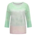 thumbnail image 3 of Lolmot Women Crewneck 3/4 Sleeve Casual Tees Fashion Tie Dye Spring Summer Fall Tunic Blouses Loose Fit Fashion Tops, 3 of 3