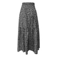thumbnail image 4 of Unir Women Scattered Tiny Ditsy Floral Three Tier Flow Four Way Stretch Maxi Skirt Elastic High Waist Casual Long Bottom 1PC S-XL Plus Size Friendly, 4 of 5