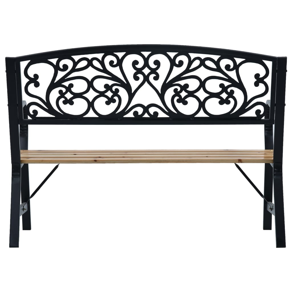 Kepooman 47" Outdoor Patio Modern Elegant Garden Bench with Metal Frame & Wooden Seats, Brown Kepooman 47" Outdoor Patio Modern Elegant Garden Bench with Metal Frame & Wooden Seats, Brown