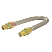 Eastman 48-in 1/2 -in MIP Inlet x 1/2 -in MIP Outlet Corrugated Gas Connector in Stainless Steel - 30SS505048