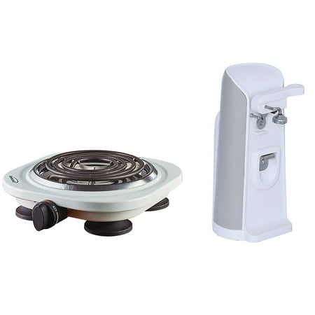 

BRENTWOOD APPLIANCES Tall Electric Can Opener with 1000-Watt Single Electric Burner White