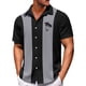 thumbnail image 2 of Men's Hawaiian Printed Button Short Sleeve Shirts Men's Casual Fashion Short Sleeve Shirts L, 2 of 4