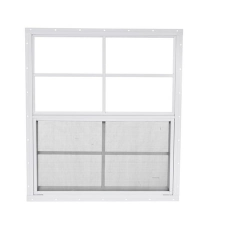 24" X 27" Shed Window, Flush Mount Basement Window, White Household Window, Sliding Window for Chicken Coop, Playhouse, Garage, Shed