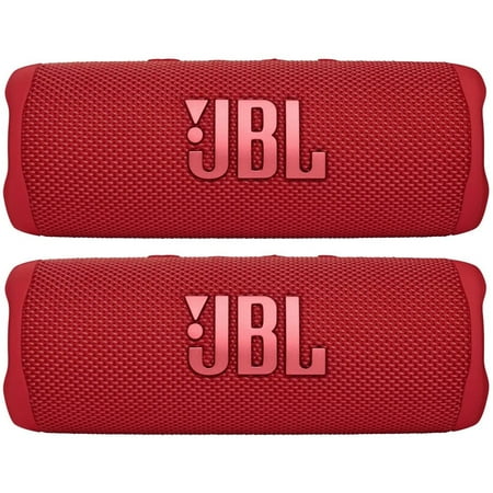 JBL JBLFLIP6REDAM Flip 6 Portable Waterproof Bluetooth Speaker Red 2 Pack