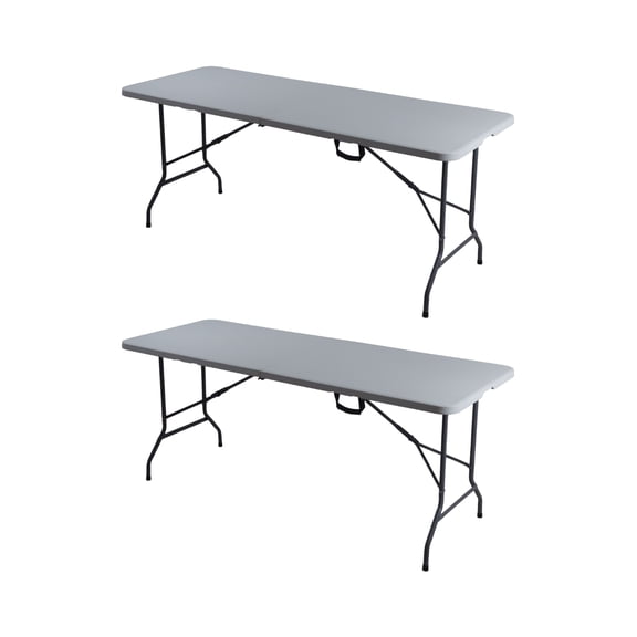 Mesa Plegable LOOMBER Blanca 180 centímetros Set de 2 piezas
