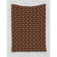 thumbnail image 1 of Fox Tapestry, Forest Animal Silhouette Pattern Sketch Style Mammals of European Origins, Wall Hanging for Bedroom Living Room Dorm Decor, 60W X 80L Inches, Orange Charcoal Grey, by Ambesonne, 1 of 2