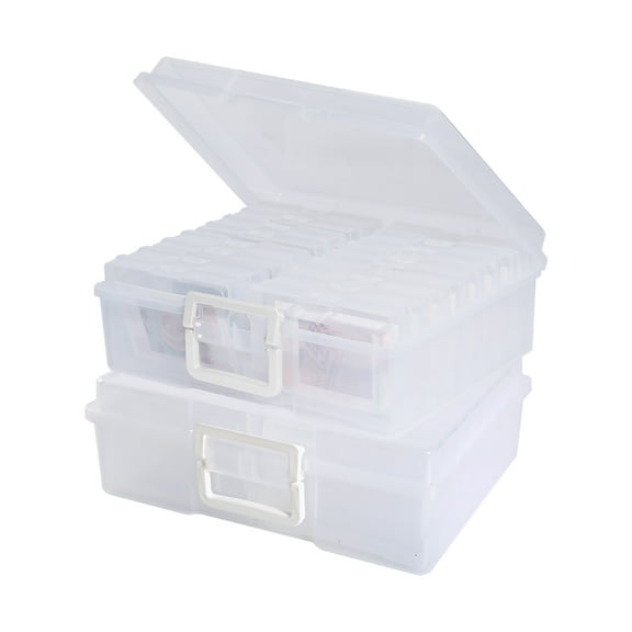 Novelinks 2 Pack 4" x 6" Photo Storage Craft 16 Inner Photo Keeper Clear Photo Storage Box Photos Organizer,Transparent
