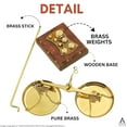 thumbnail image 3 of UROOZ NAUTICAL Antique Brass Weighing Scale Balance Decoration, Nautical Justice Law, Brass, 7.5 Inch, 3 of 5