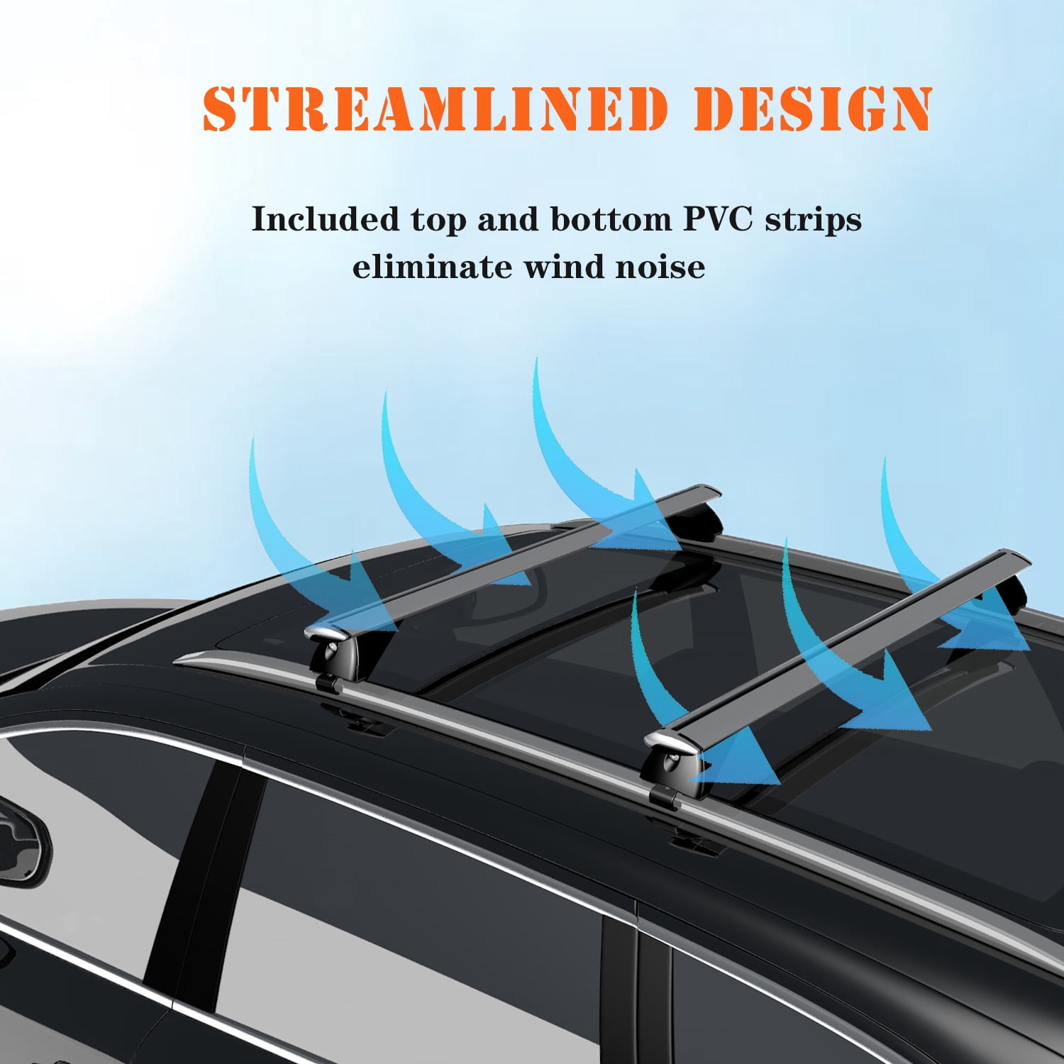 Tanx 52" Universal Roof Rack Cross Bars, Aluminum Rooftop Crossbars with Locks, RB003C