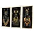 thumbnail image 3 of Designart "Graphic Anubis Iconic Egyptian Jackal God III" Egyptian Woman Framed Wall Art Set Of 3 - Gold Woman Egyptian Frame Gallery Set For Office Decor, 3 of 6
