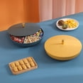 thumbnail image 4 of Plateau Alimentaire Détachable en Plastique Séparé Plateau de Service Alimentaire Rond Portable Fournitures Ménagères, 4 of 8