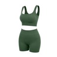 thumbnail image 4 of Miqool Workout Sets for Women 2 Piece Sports Bra Crop Top High Waist Booty Shorts Seamless Yoga Athletic Gym Outfits Lounge Activewear, 4 of 7