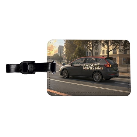 Awesome Delivery Driver Inspirational Faux Leather Travel Luggage Tag