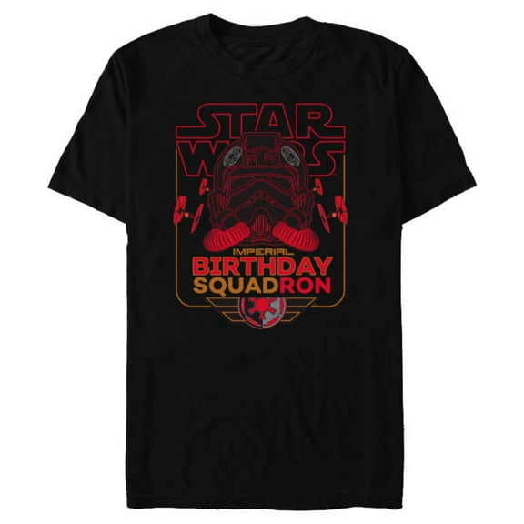 Star Wars TIE Fighter Pilot Imperial Birthday Squad Squadron - Short Sleeve Blended T-Shirt for Adults - Customized-Black