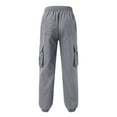 thumbnail image 3 of Men's Cargo Jogger Pants - Drawstring Waist for Streetwear & Casual Outfits Light Gray XL, 3 of 3