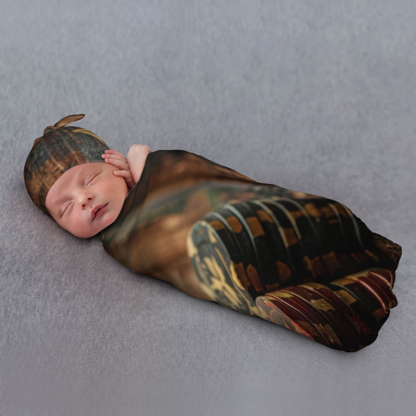 Naloa Vintage Poker Chips Baby Swaddle Blanket and Headband Set, Newborn Receiving Blanket Swaddle Wrap