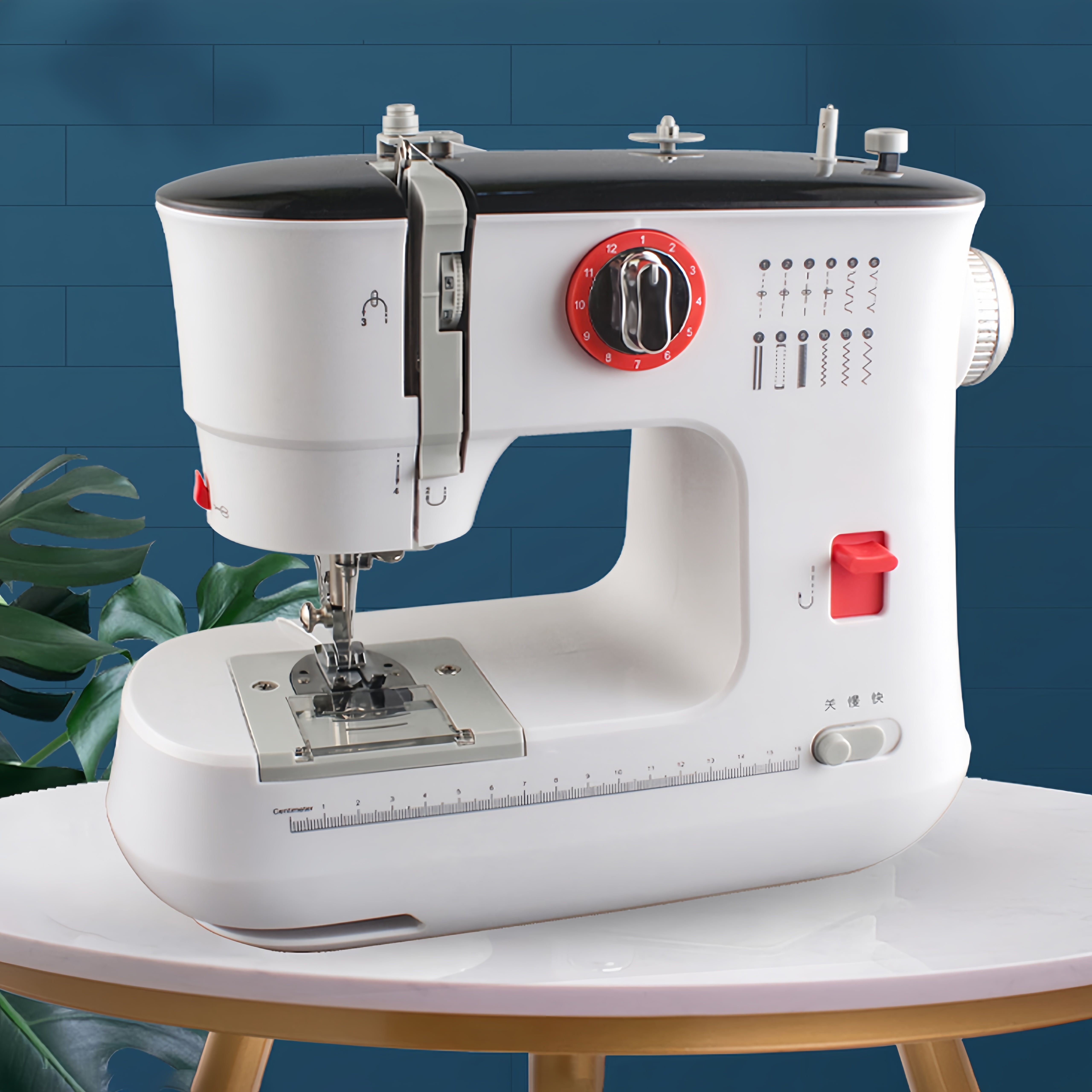 Sewing Machine, 12 Needle Electric Sewing Machine Mini Two-thread Sewing Machine Foot Pedal US 110V, 519 Sewing Machine to Meet Sewing Needs