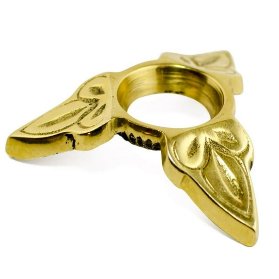 Low Profile Leaves Golden Metal Egg Stand Holder