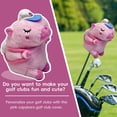 thumbnail image 4 of Funda para cabeza de palo de golf, doble pan, capibara de felpa, rosa, 4 of 6