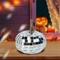 thumbnail image 6 of WKSCLPAI Halloween Mini Pumpkins Decorations Set of 12, Metal Faux Pumpkins Decor, Disco Shine Silver, 2 Inches, 6 of 6