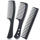 thumbnail image 1 of juego de peine de dientes anchos de 3 piezas, peine de cepillo de carbón resistente al calor y electrostático para cabello largo, mojado o rizado, 1 of 5