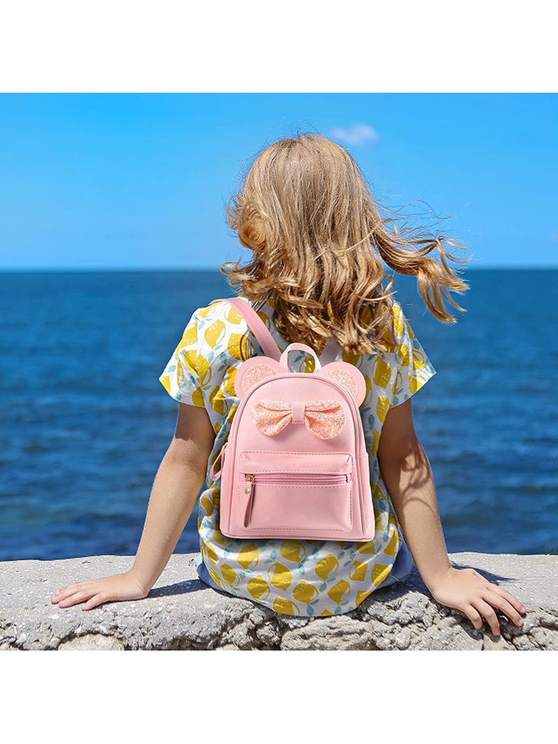 cute girls mini backpacks TYMZDYN Girls Mini Leather Backpack Sequin Bow Cute Backpack Small Backpack  Gifts for Teenage Girls,Pink