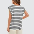 thumbnail image 5 of HAOYUNL Summer Tank Tunic Tops for Women Casual Striped Tshirts Sleeveless Tees Round Neck T, 5 of 8