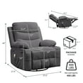 thumbnail image 2 of Oversized Recliner Chair for Living Room - Manual Rocking & 360° Swivel Glider - Massage & Heat - Cup Holder - Comfortable Accent Lounge Chair for Adults, Nursery, Bedroom, 2 of 15