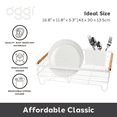 thumbnail image 4 of Large Basket Dish Drain w/Utensil Caddy - White / Bamboo, 4 of 9