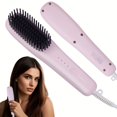 thumbnail image 1 of Estbridge Hair Straightener Brush Fast 20s Technology  3 Levels Adjustable  Hair Straightening Brush Volumizing Hot Comb  Mini Hair Straightener Brush  Comb Hair Straightener  Hair Straig, 1 of 5