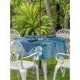 thumbnail image 3 of Outdoor Tablecloth with Umbrella Hole for Patio/Picnic/Party/Camping, Blue Coastal Waterproof Table Cloth Round Cover Washable, Starfish Coral Summer Beach Ocean (Dia 60"), 3 of 8