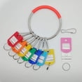 thumbnail image 4 of Organizador de llaves con anillo de metal portátil con 16 ganchos con resorte y llavero con ventana de anillo y etiqueta, 4 of 5