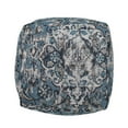 thumbnail image 4 of Square Blue Pouf - Or Floor Cushion, 16.05"x16.05"x16.05", Decorative Accent, 200lbs Weight Limit, Filled With Beads, Spot Clean Required Cushion Pouf, Beads Filled,, 4 of 4