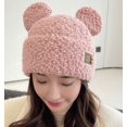 thumbnail image 2 of Gorro con pelo de cordero para niños, suéter cálido para otoño e invierno, gorro con orejas de Mickey, bonito gorro con pelo, oso estudiante, 2 of 5