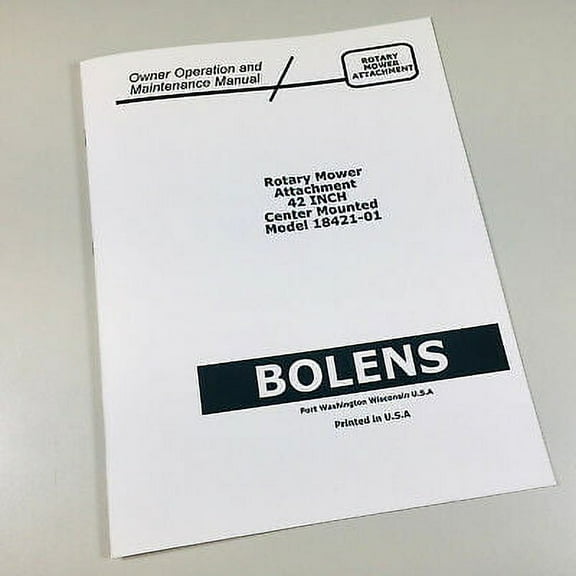 Bolens 42" Center Mounted Mower 18421-01 Owners Operators Manual