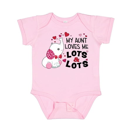 

Inktastic My Aunt Loves Me Lots and Lots- Cute Elephant Gift Baby Boy or Baby Girl Bodysuit