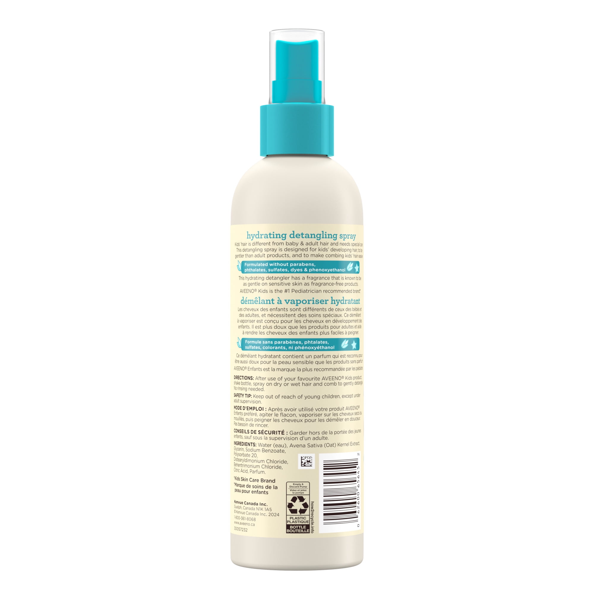 Vaporisateur démêlant hydratant Aveeno Kids, 295 ml