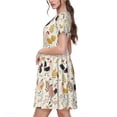 thumbnail image 2 of Lsque Cartoon Chickens Print Women's Casual Dress T-Shirt Summer Short Sleeve Scoop Neck Swing Dresses, 2 of 6