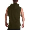 thumbnail image 3 of HOMADLES Tank Tops for Men Solid Casual with Hood Summer Sleeveless Tops Army Green L, 3 of 6