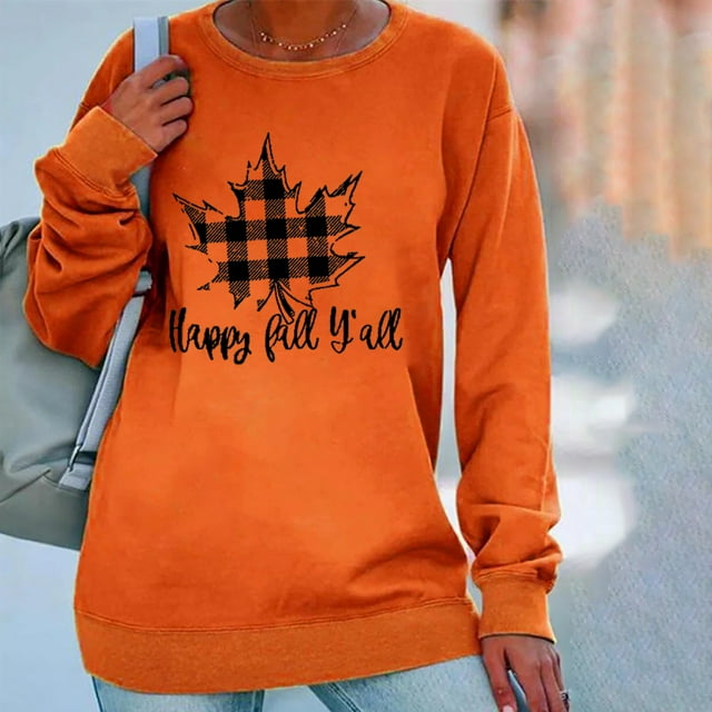 DPTALR T-shirt à Manches Longues en Molleton Imprimé L'action de Grâce Ample pour Femme