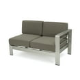thumbnail image 3 of Noble House Gavin Half Round 5 Seater Sectional Set with Ottoman, Khaki, Silver, 3 of 11