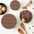 thumbnail image 5 of Multi-Color O Christmas Tree Plaid Cotton Dish Cover (Set of 3), 5 of 5