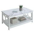 thumbnail image 3 of Table Basse Omega avec Tablette avec Faux Marbre Blanc et Fini Bois Blanc, 3 of 6