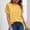 *Yellow, variant on ClodeEU Women's Crew Neck Short Sleeve T-Shirt,Casual Solid Color Top with Textured Mesh Sleeves Mint Green,Women's Plus L
