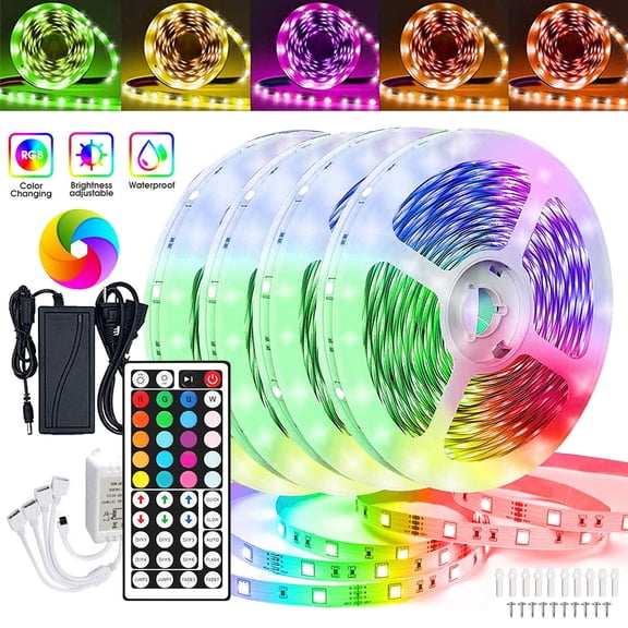 Led Lights 65.6ft Long Led Strip Lights for Bedroom Color Changing Luces Led para Decoracion Habitacion RGB DIY Color Option with Power Supply and Remote