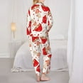 thumbnail image 5 of Kll Cute Mushroom Print Women'S Long Sleeve Pajamas With Pants Sleepwear Loungewear 2 Set-Xx-Large, 5 of 9
