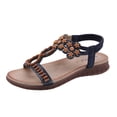 thumbnail image 2 of Sandalias de verano para mujer, sandalias planas sin cordones, zapatos romanos de cristal, sandalias informales con punta abierta Wmkox8yii nm7733, 2 of 3